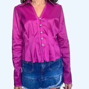 U3 Collection Magenta  Button-Up Blouse 💜